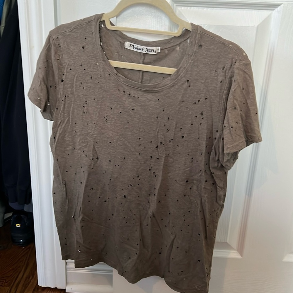 Michael Stars distressed tee shirt one size